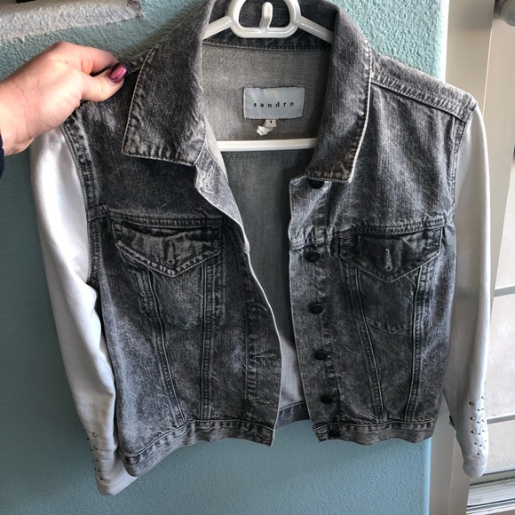 Sandro grey and white jean jacket - Picture 2 of 6